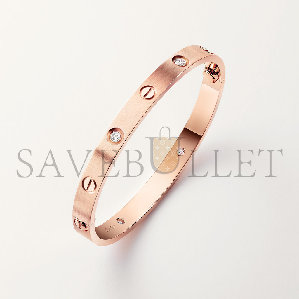 Ca*t*er bracelet love, modÈle classique, finition brossÉe, 4 diamants b6080017